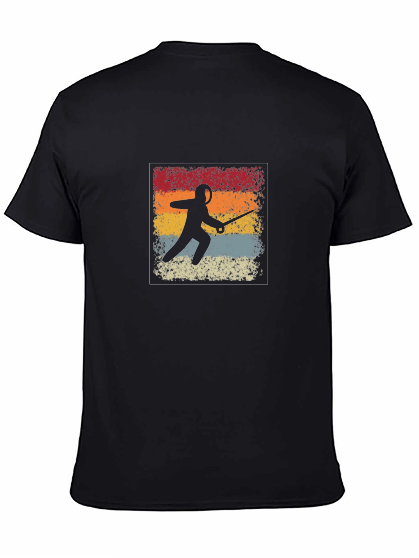 Retro Fencing Silhouette Graphic T-Shirt