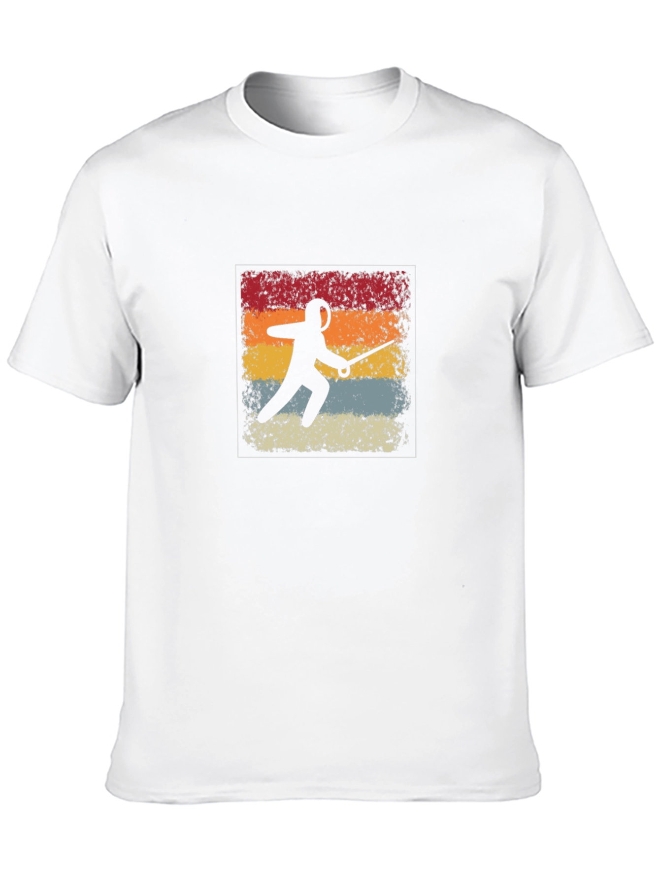 Retro Fencing Silhouette Graphic T-Shirt