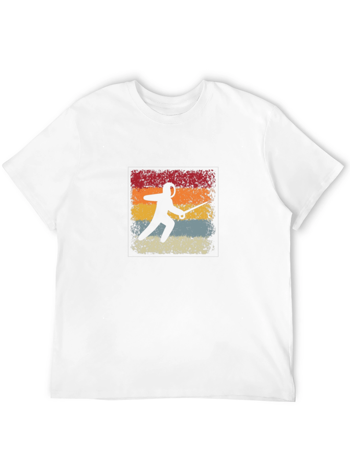 Retro Fencing Silhouette Graphic T-Shirt
