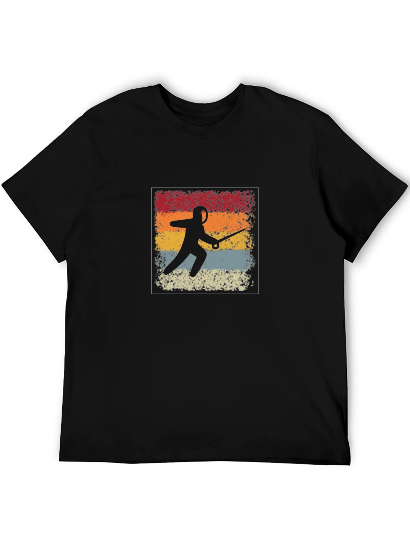Retro Fencing Silhouette Graphic T-Shirt