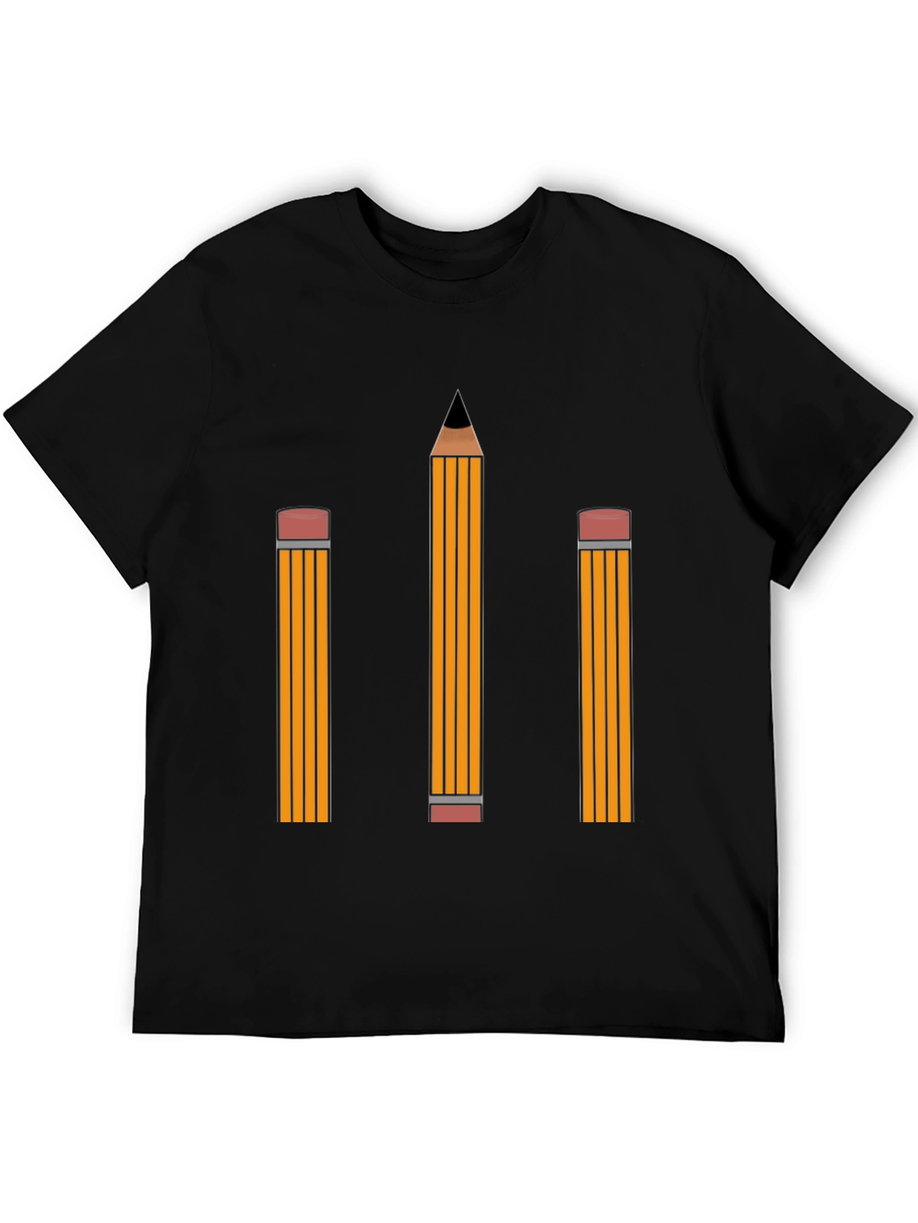 Pencil Graphic Tee - Black Cotton Shirt