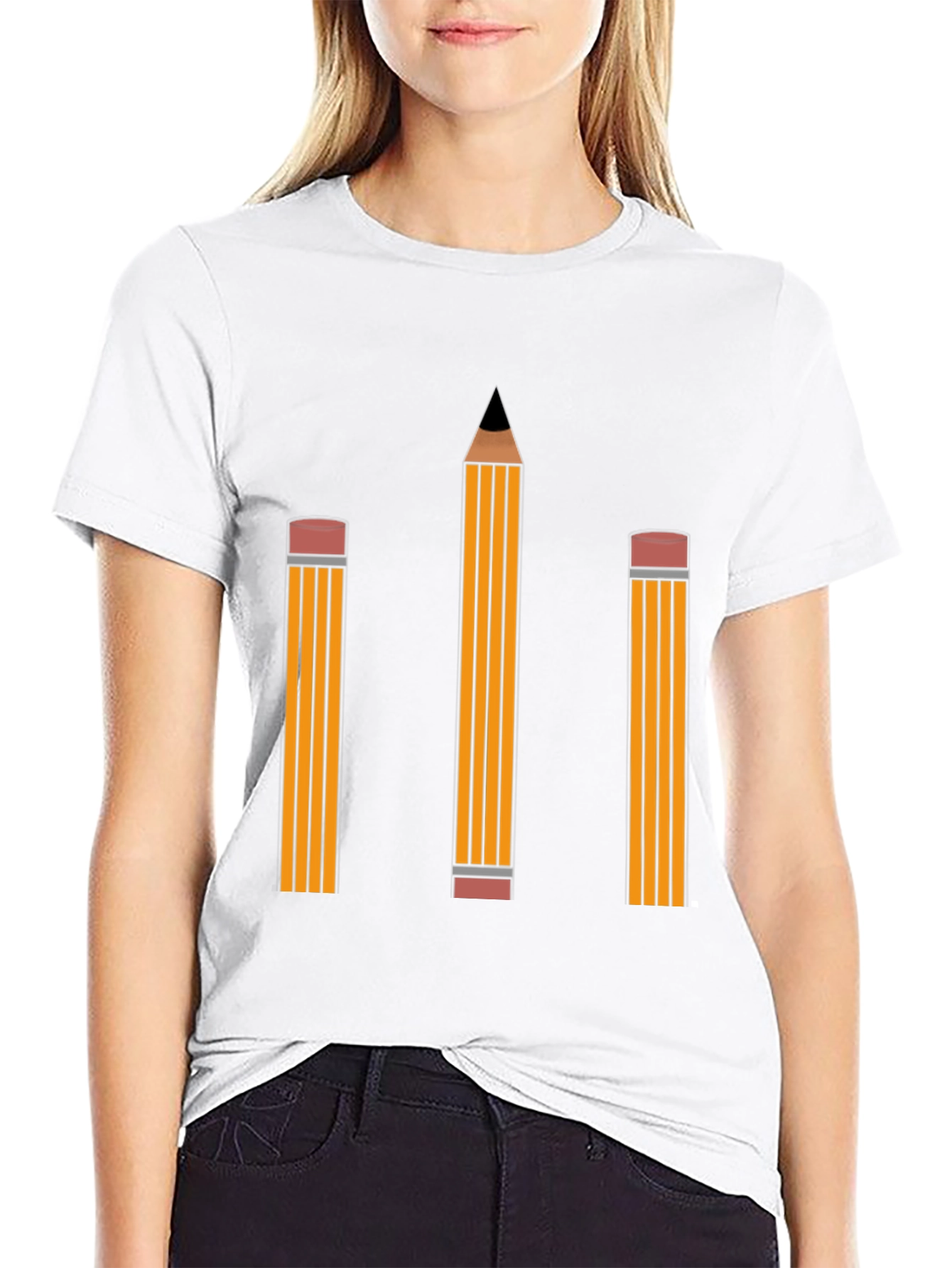 Pencil Graphic Tee - Black Cotton Shirt