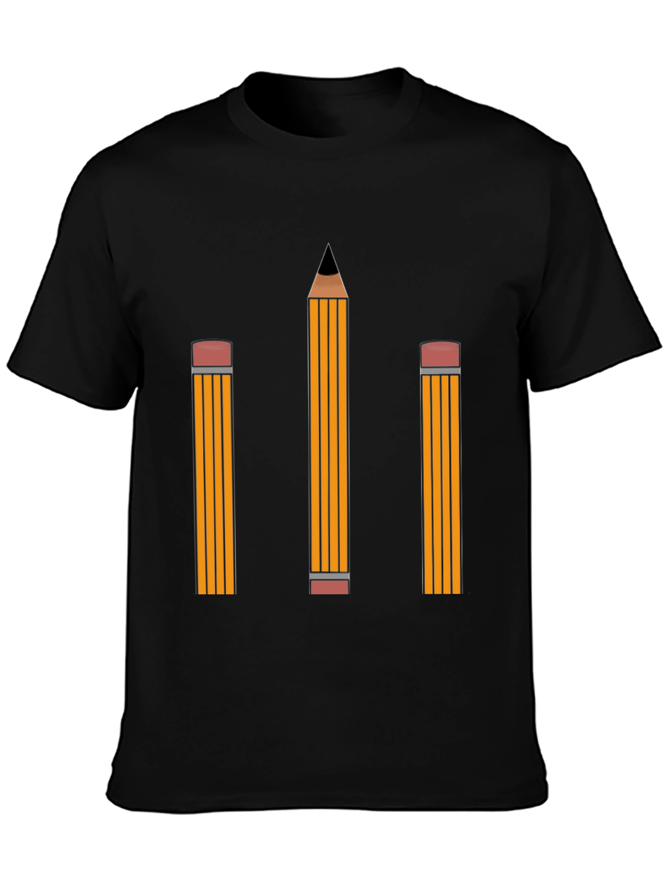 Pencil Graphic Tee - Black Cotton Shirt