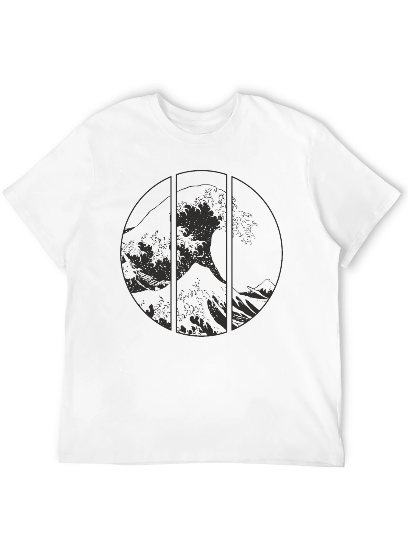 Great Wave Graphic Tee - Black Cotton T-Shirt