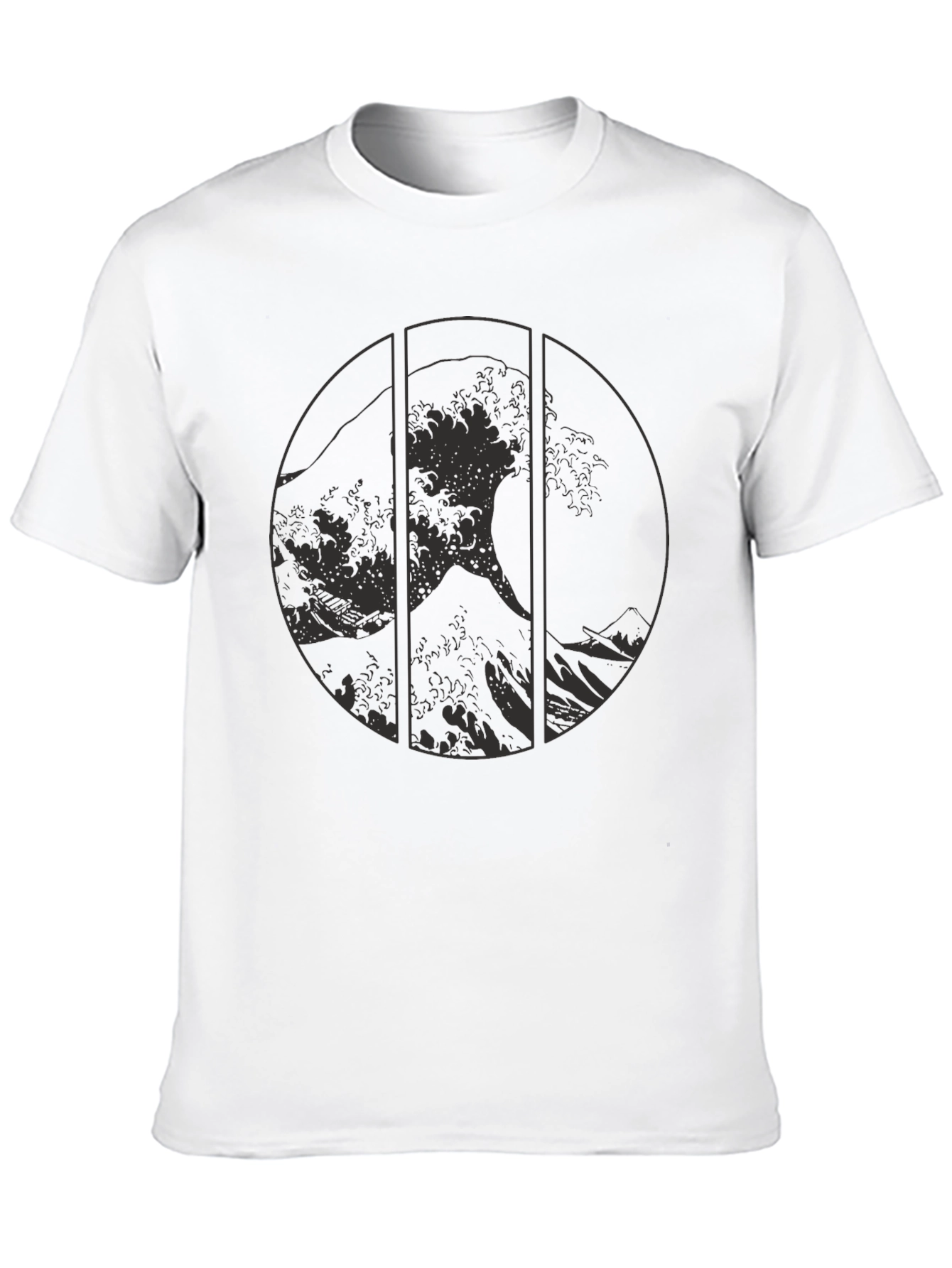 Great Wave Graphic Tee - Black Cotton T-Shirt