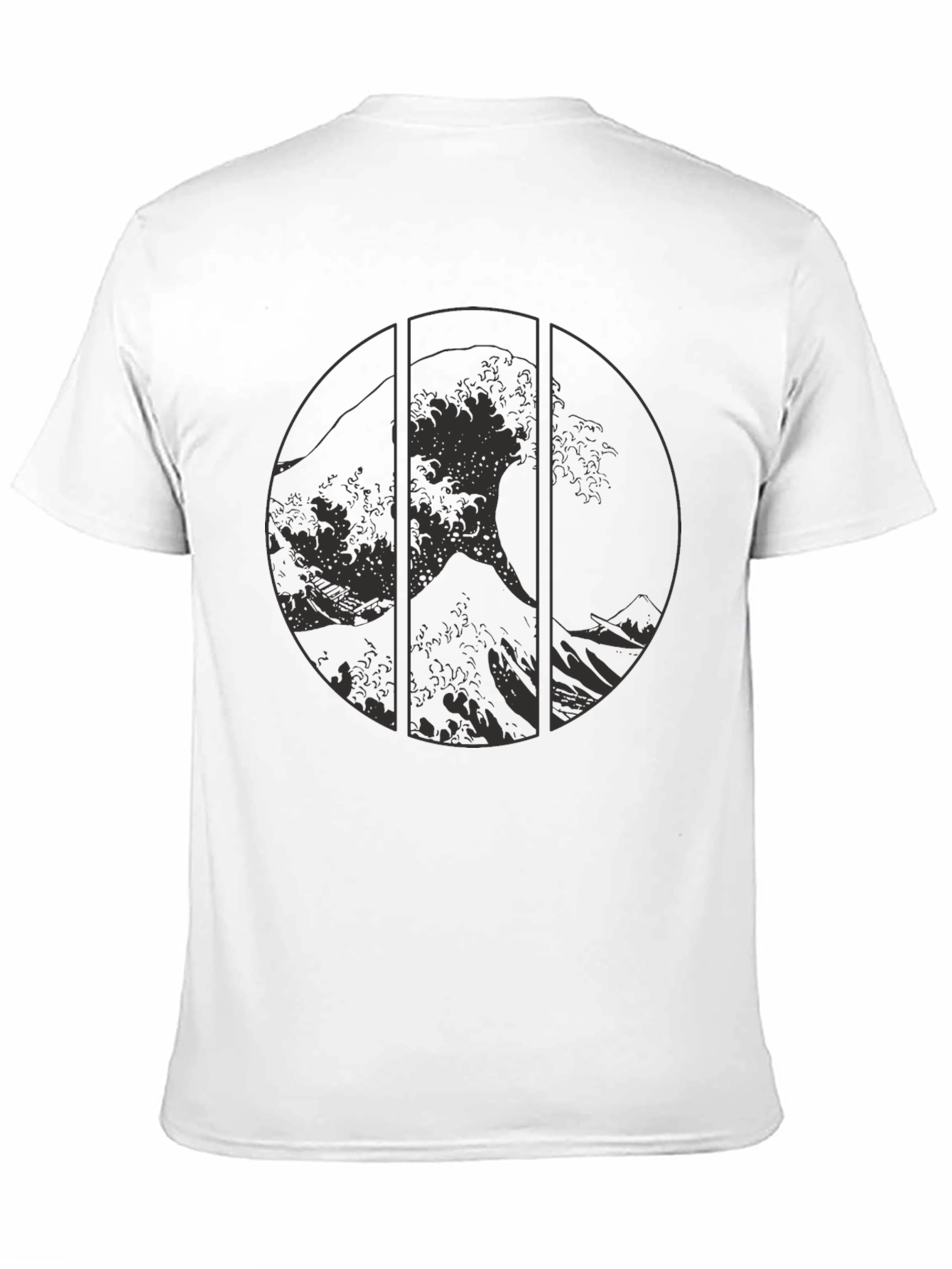Great Wave Graphic Tee - Black Cotton T-Shirt