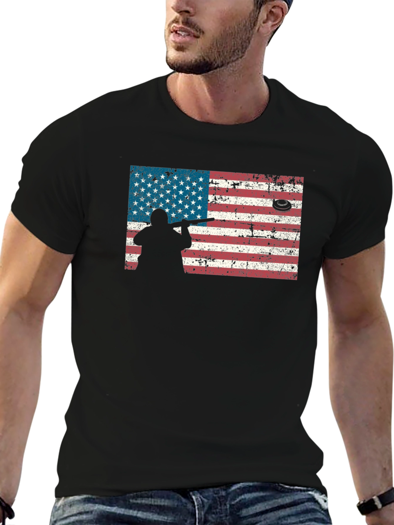 American Flag Skeet Shooting T-Shirt