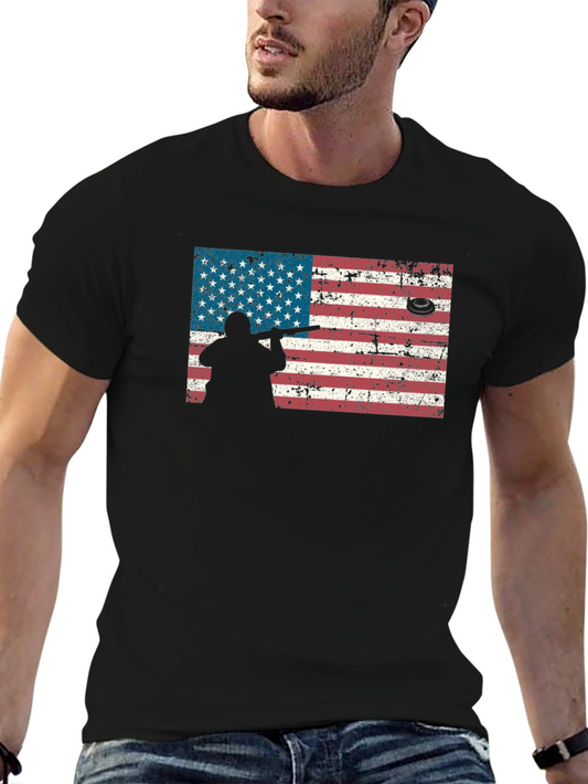 American Flag Skeet Shooting T-Shirt