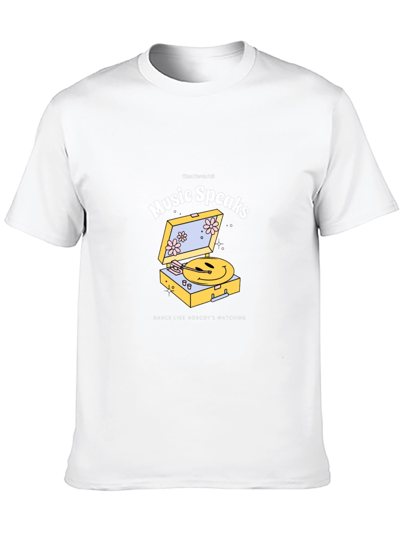 Music Speaks Graphic Tee - Black Cotton T-Shirt