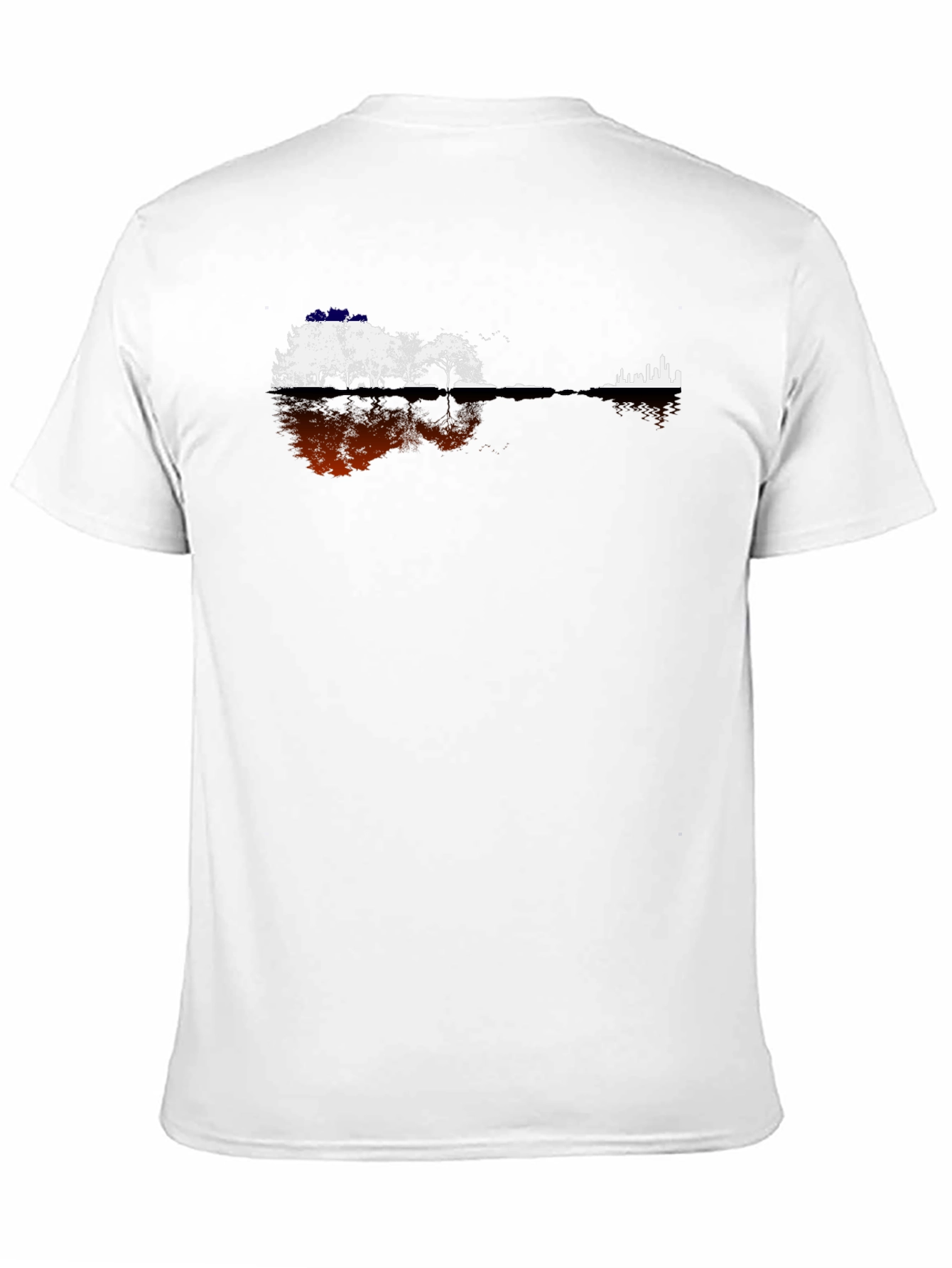 Guitar Landscape Graphic Tee - Black Cotton Blend