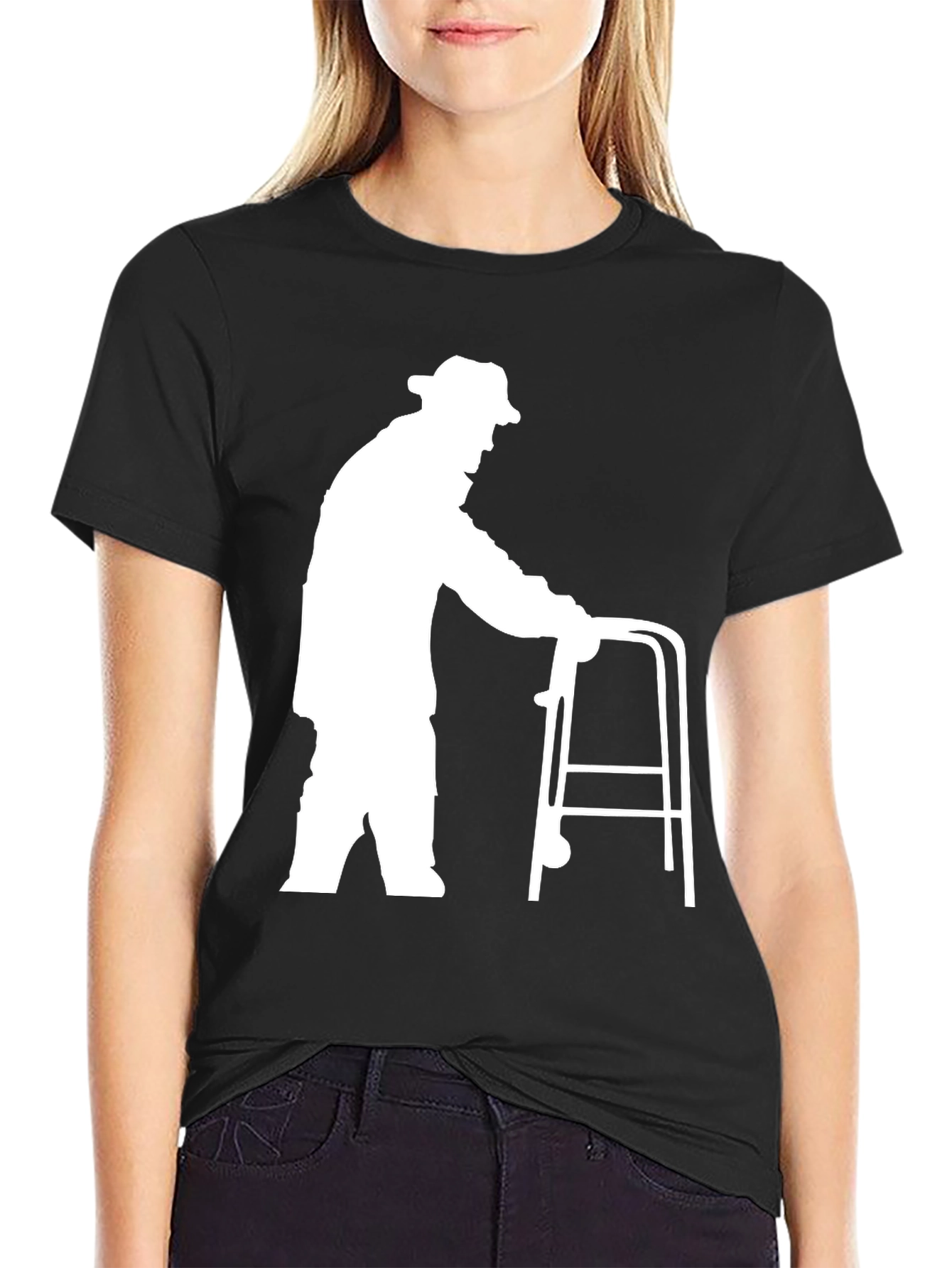 Funny Old Man Walker T-Shirt - Unique Graphic Tee