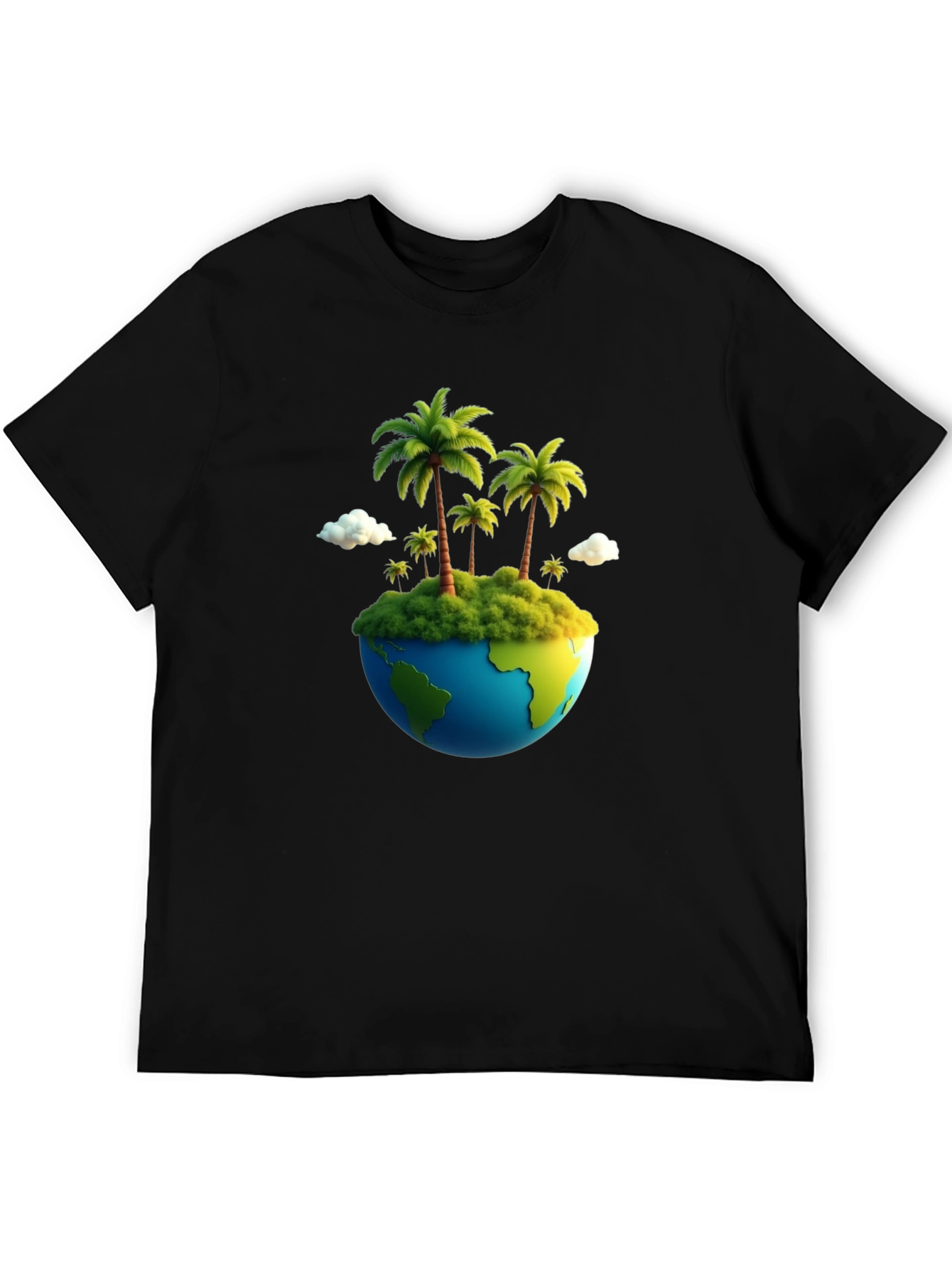Island Paradise Earth Graphic Tee - Black