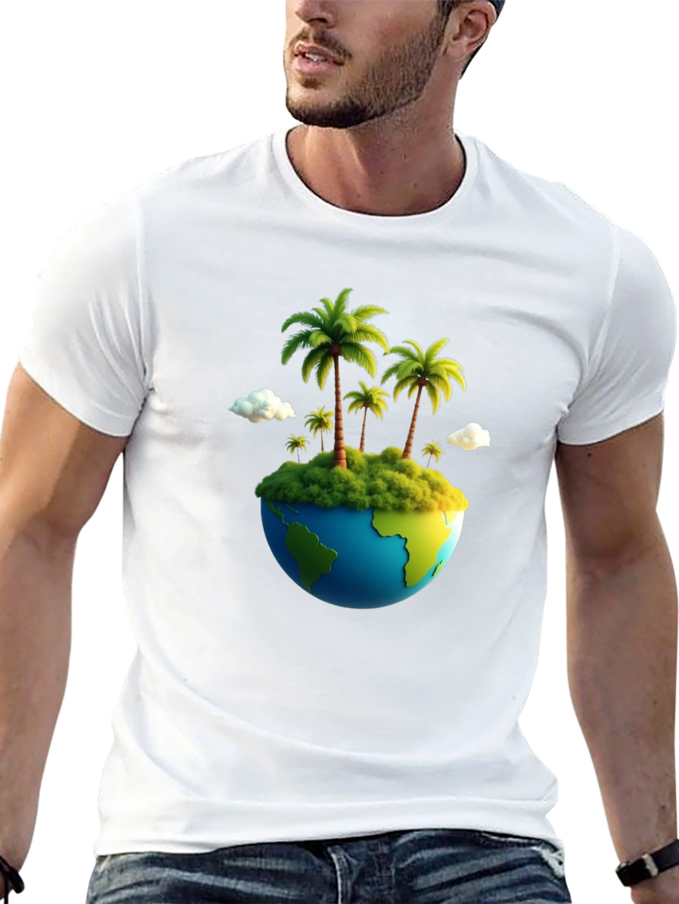 Island Paradise Earth Graphic Tee - Black