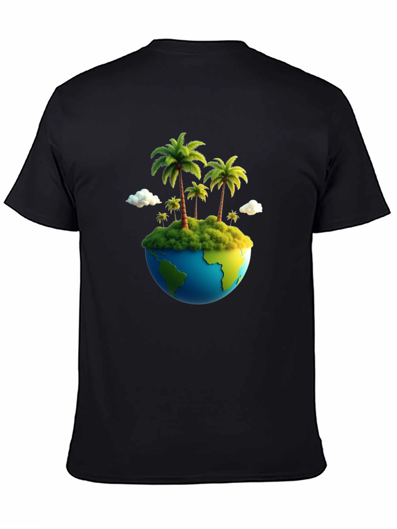 Island Paradise Earth Graphic Tee - Black