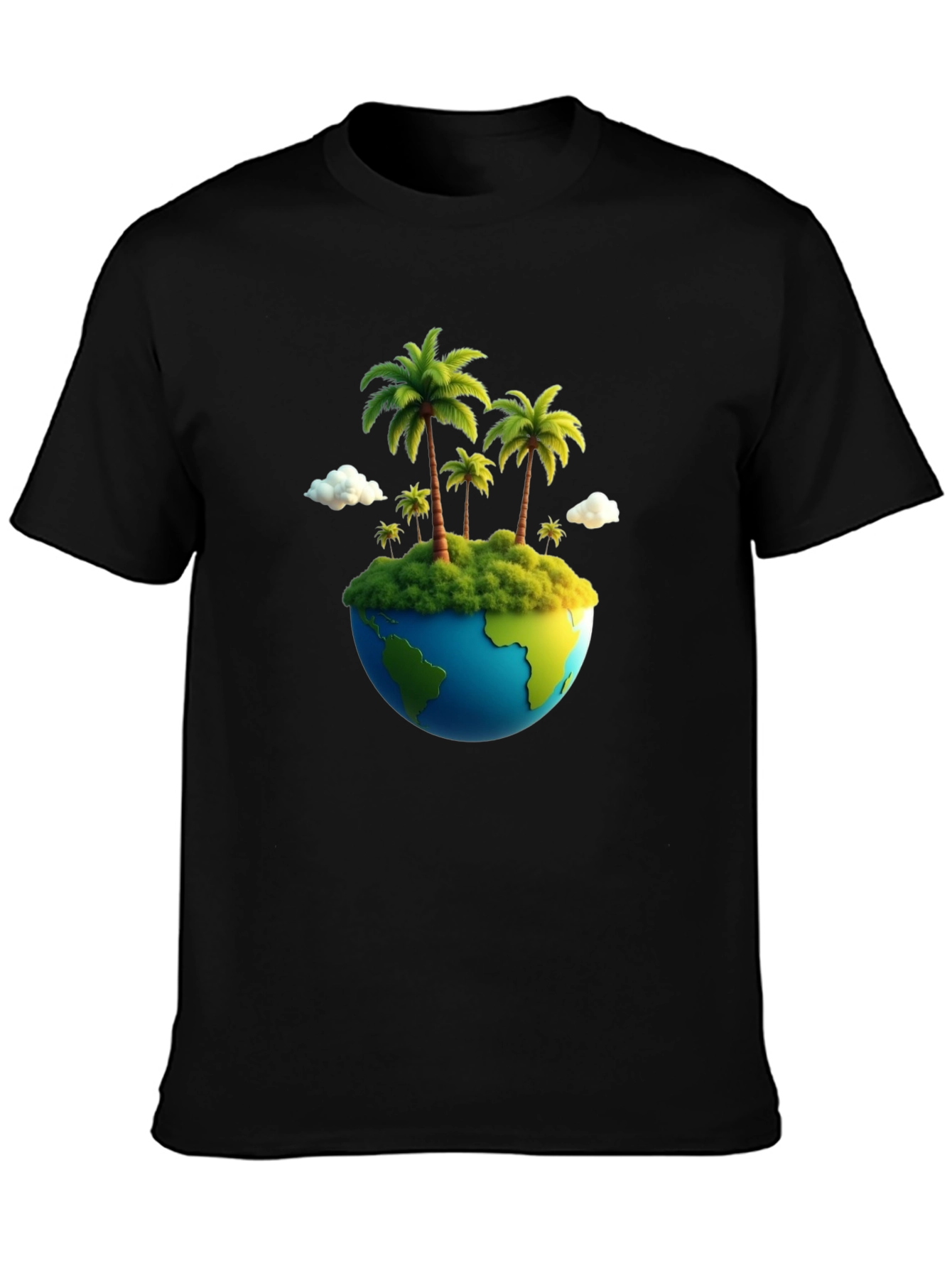 Island Paradise Earth Graphic Tee - Black