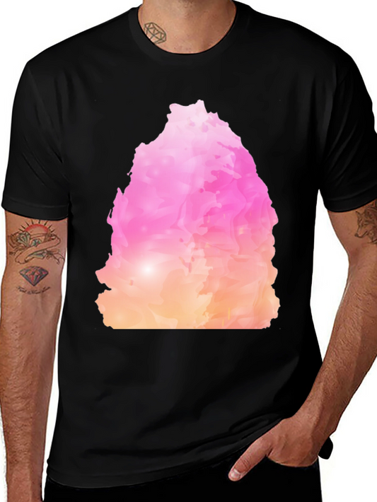 Abstract Colorful Graphic Print Crew Neck T-Shirt