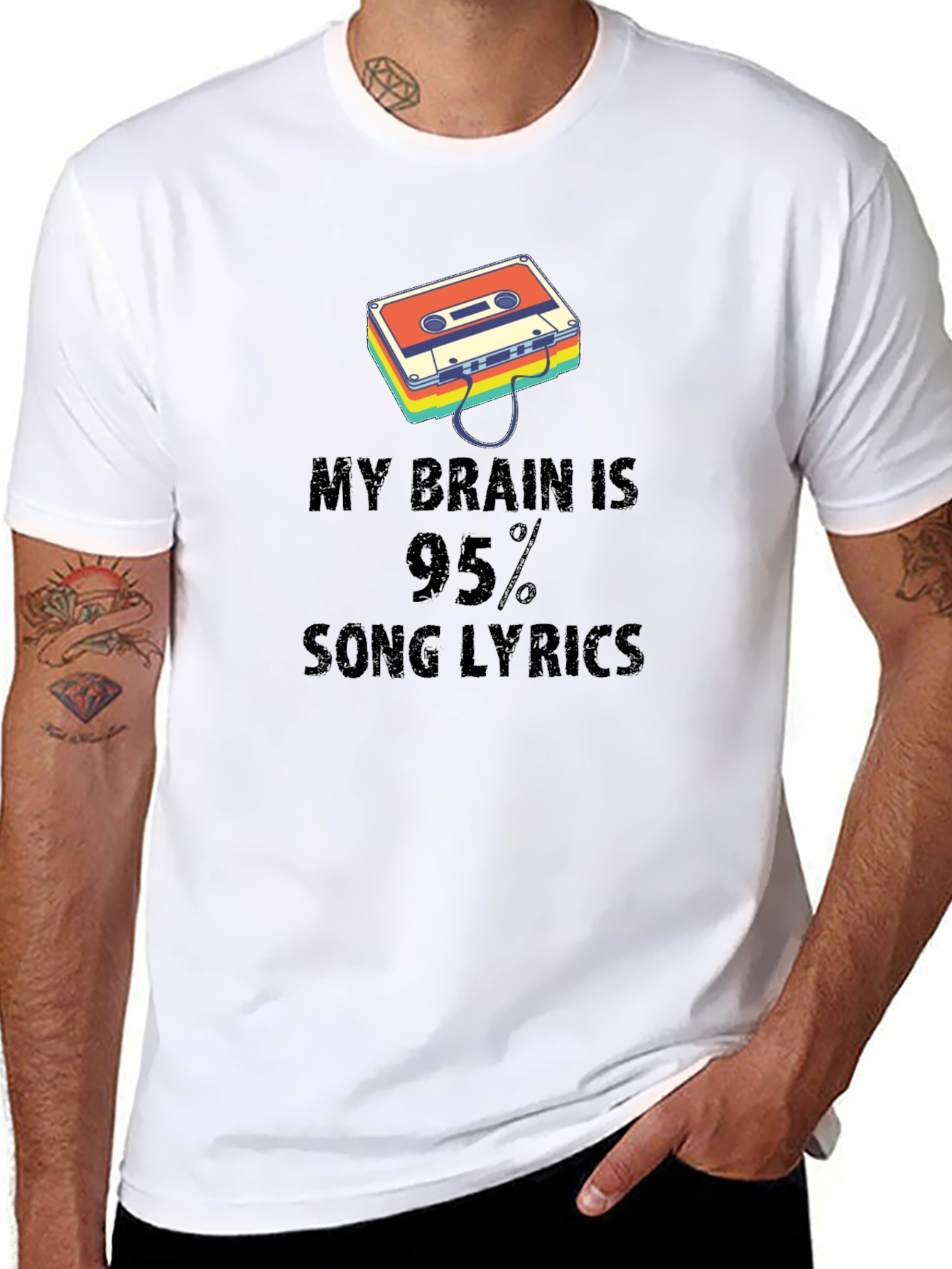My Brain is 95% Song Lyrics Graphic Tee