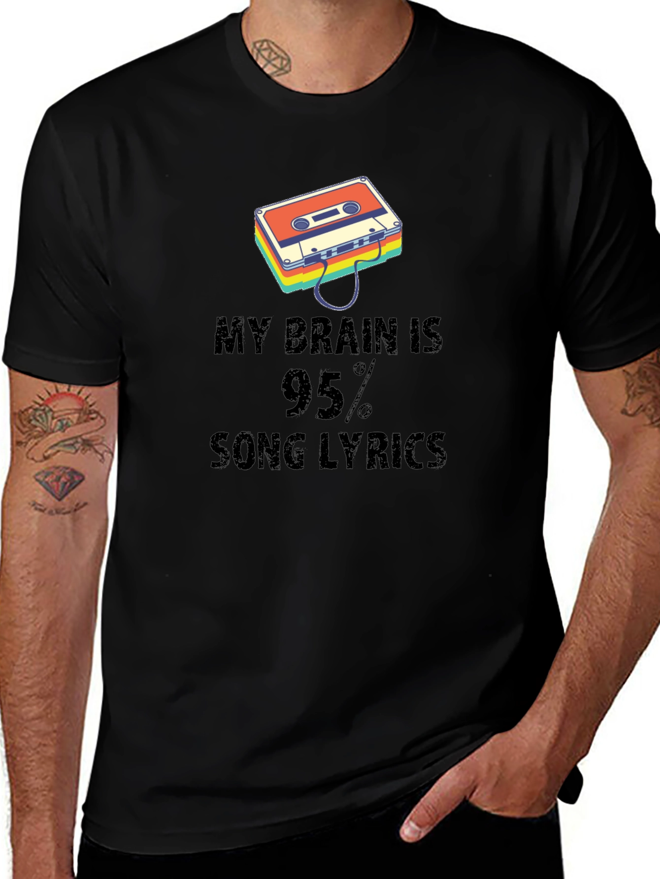 My Brain is 95% Song Lyrics Graphic Tee