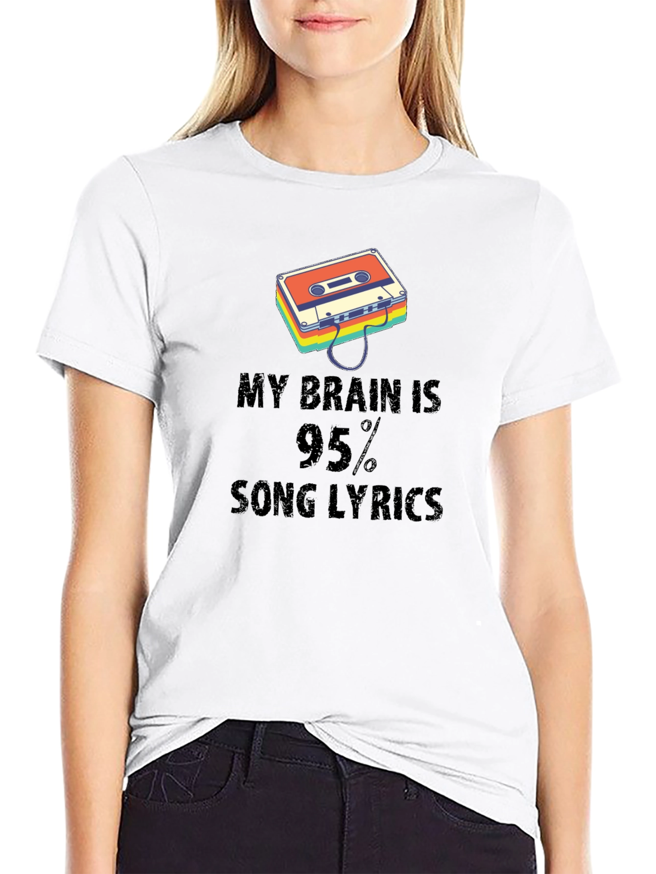 My Brain is 95% Song Lyrics Graphic Tee