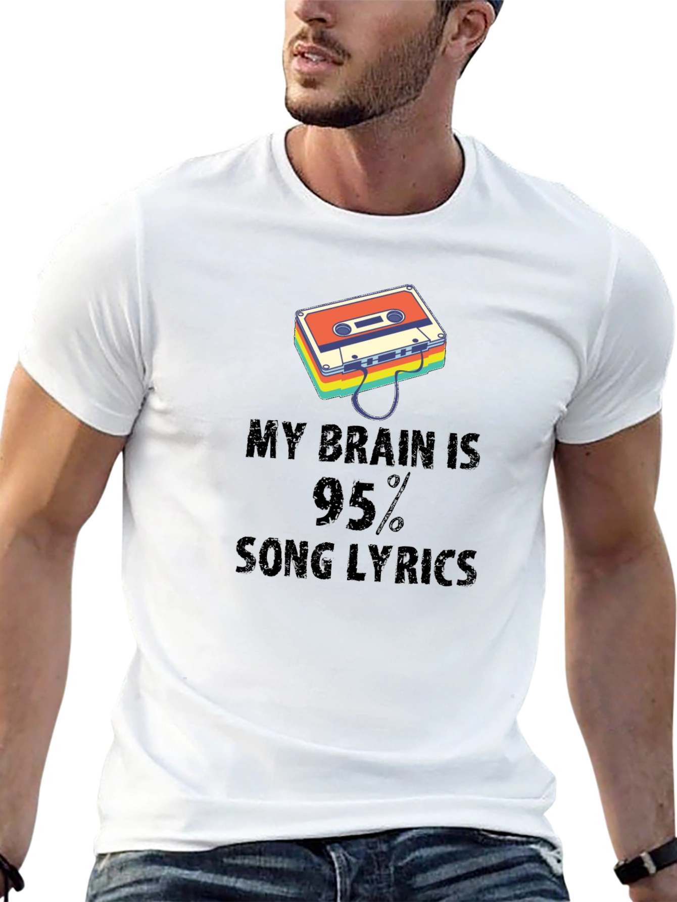 My Brain is 95% Song Lyrics Graphic Tee