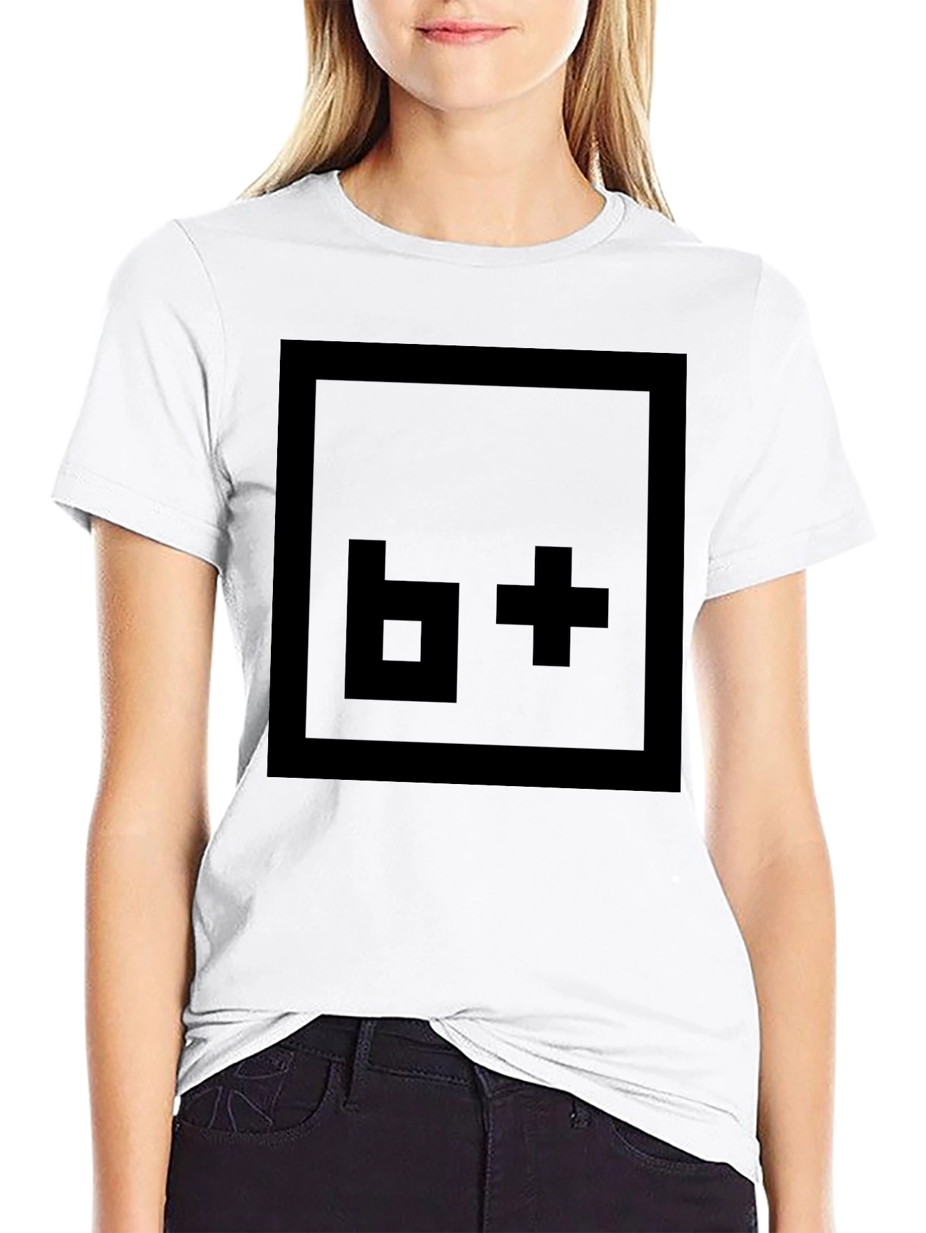 Pixelated Symbol Tee - Solid Black Cotton