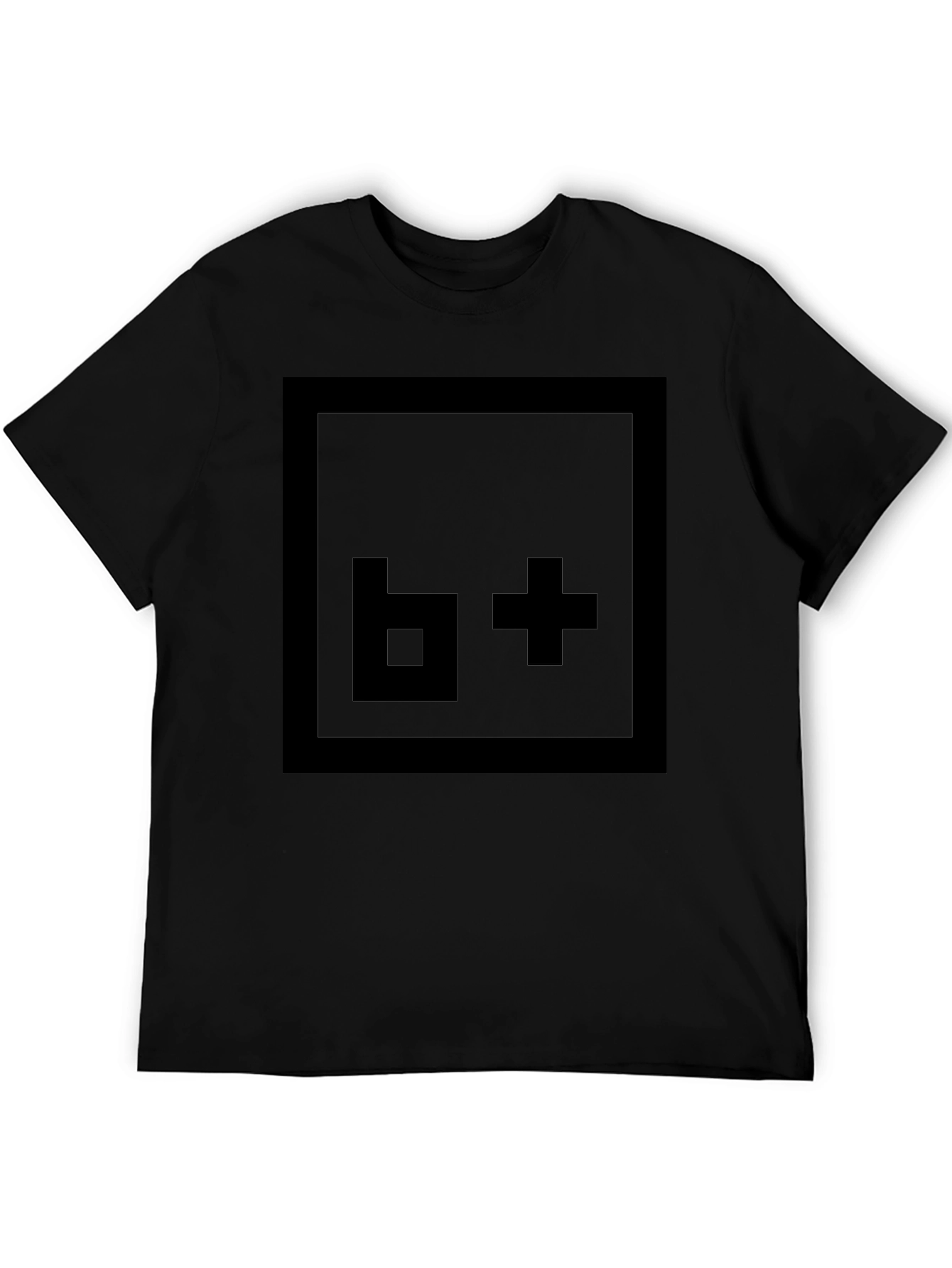 Pixelated Symbol Tee - Solid Black Cotton