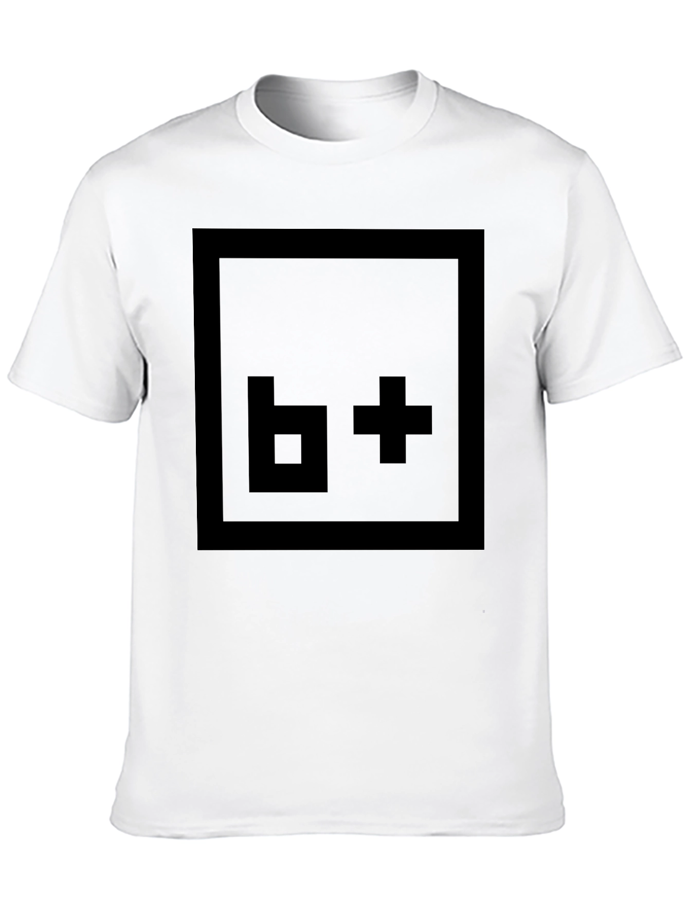 Pixelated Symbol Tee - Solid Black Cotton