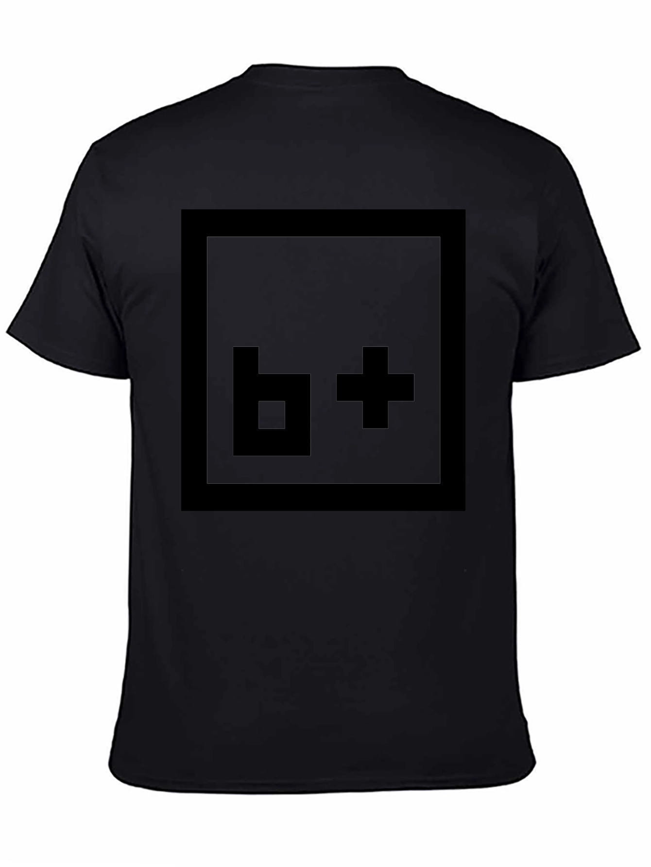 Pixelated Symbol Tee - Solid Black Cotton