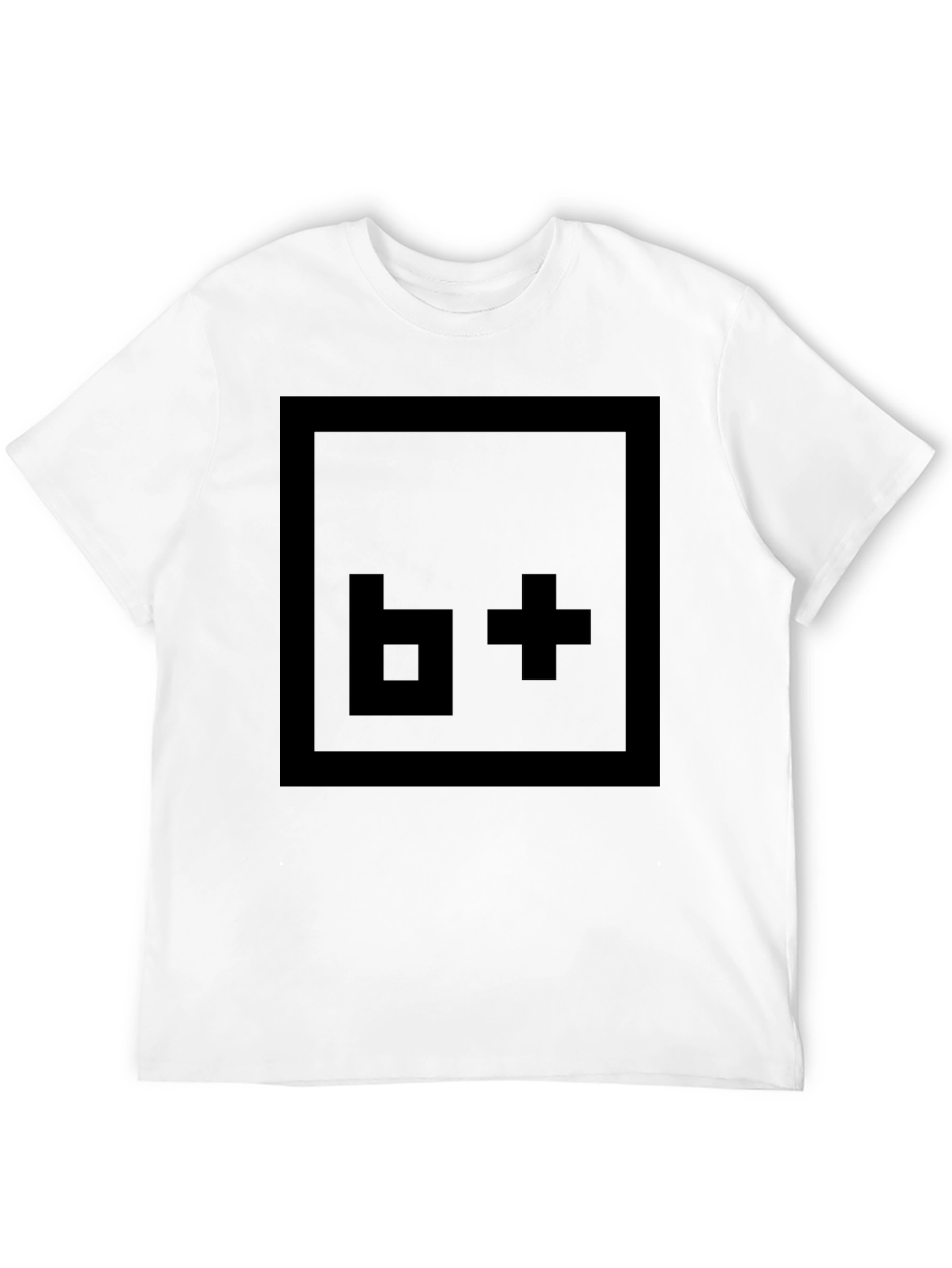 Pixelated Symbol Tee - Solid Black Cotton