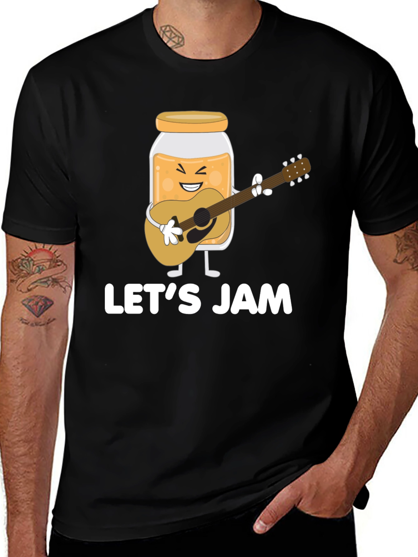 Lets Jam Graphic Tee - Black Cotton T-Shirt