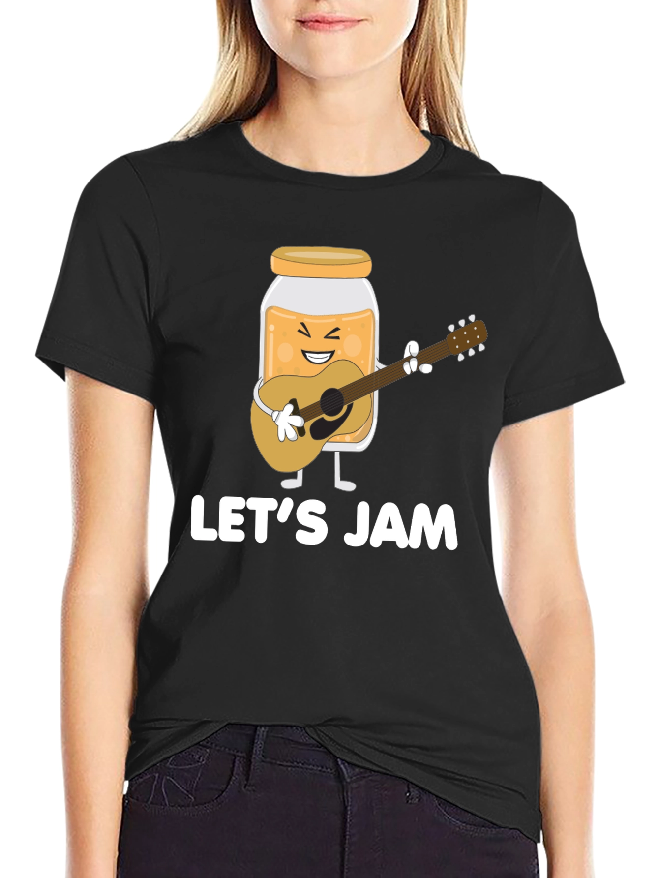 Lets Jam Graphic Tee - Black Cotton T-Shirt