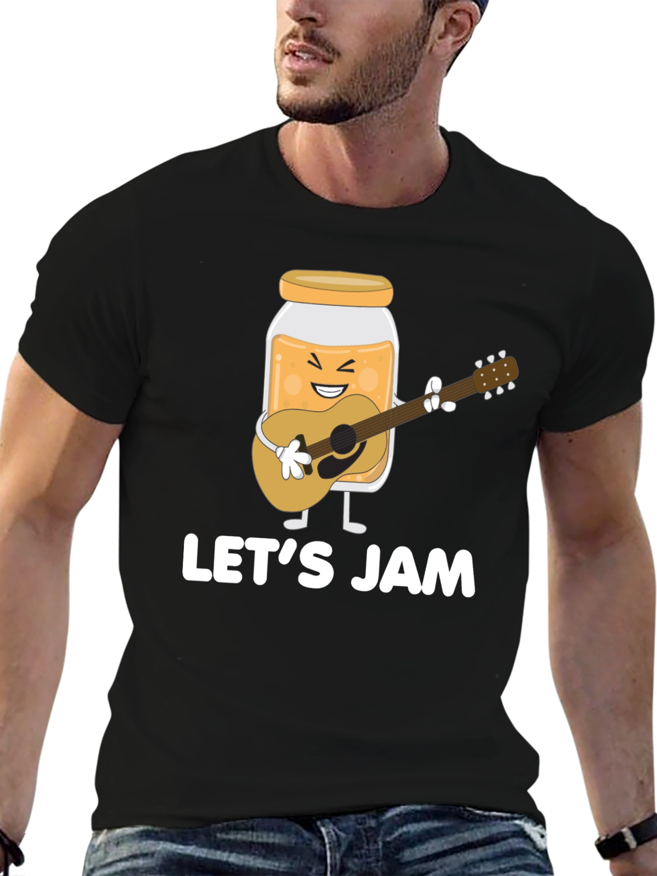 Lets Jam Graphic Tee - Black Cotton T-Shirt
