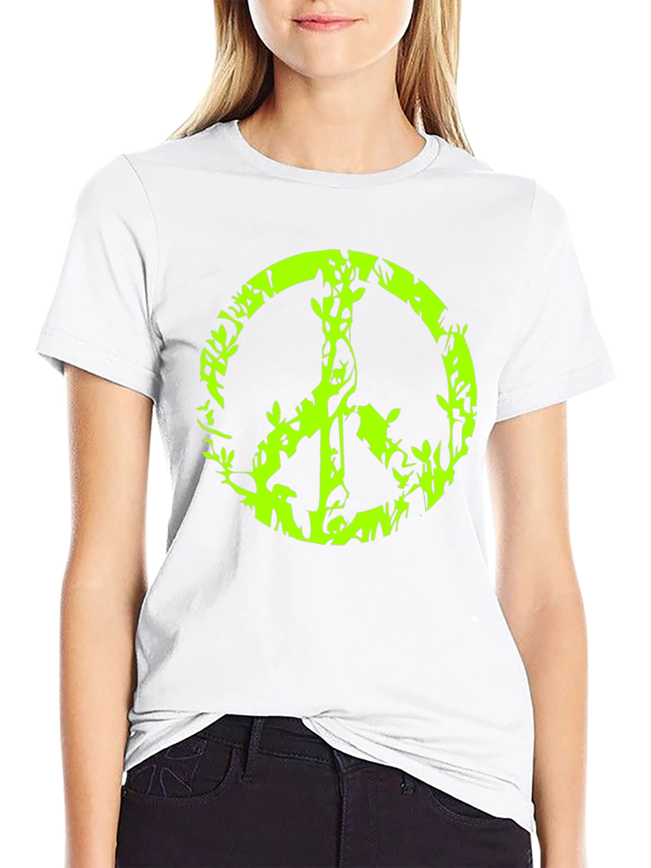 Peace Sign Graphic Black T-Shirt