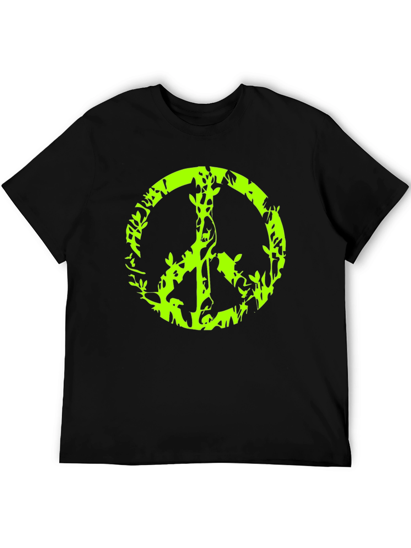 Peace Sign Graphic Black T-Shirt