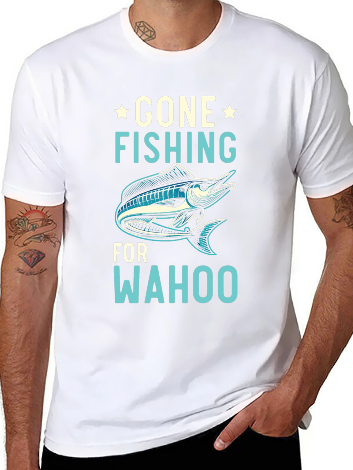 Gone Fishing for Wahoo Graphic Tee - Black