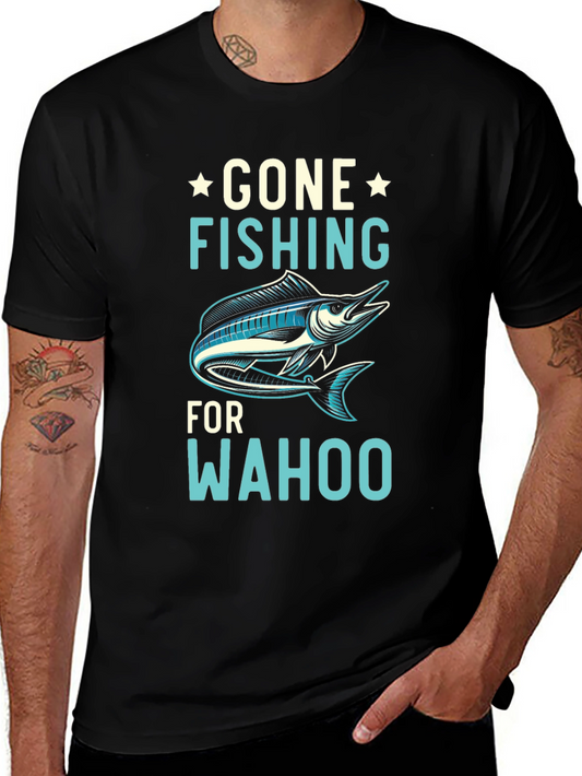 Gone Fishing for Wahoo Graphic Tee - Black