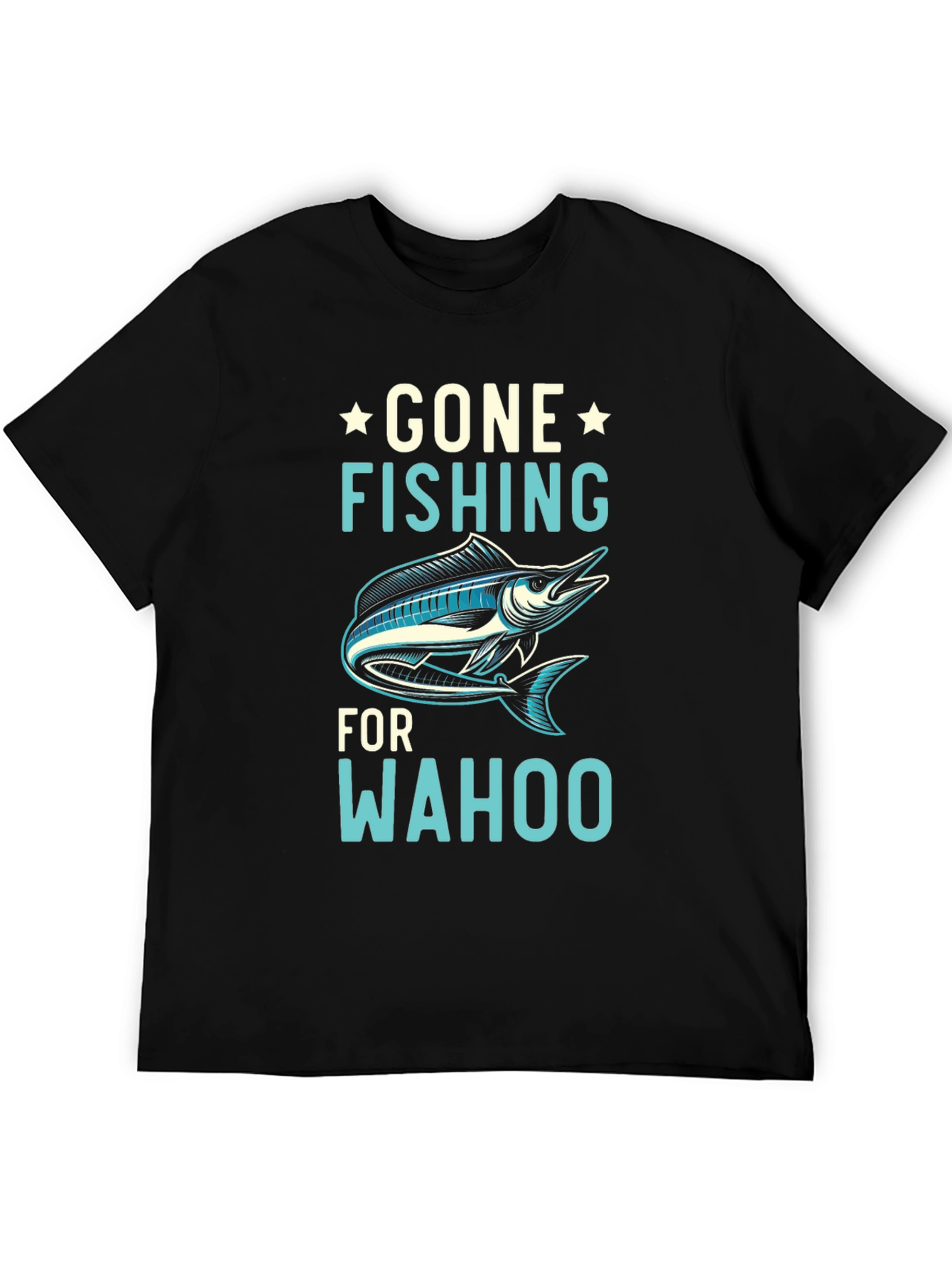 Gone Fishing for Wahoo Graphic Tee - Black