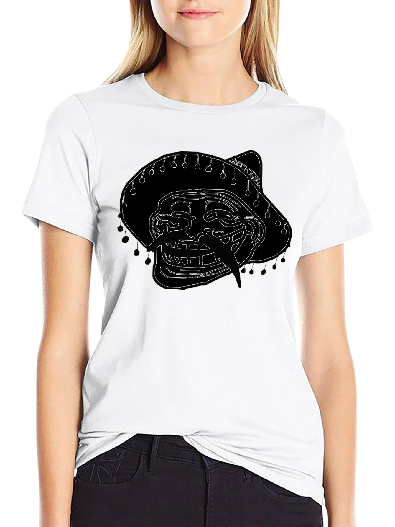 Troll Face Sombrero Graphic T-Shirt