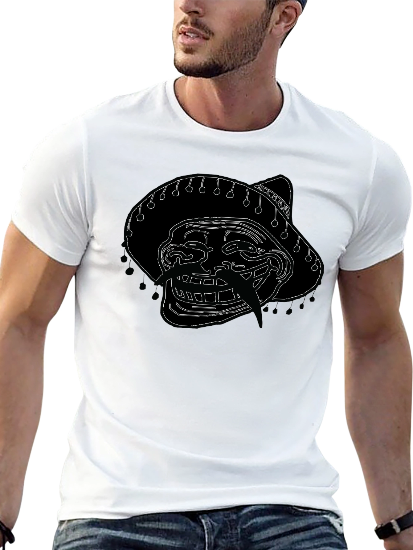 Troll Face Sombrero Graphic T-Shirt