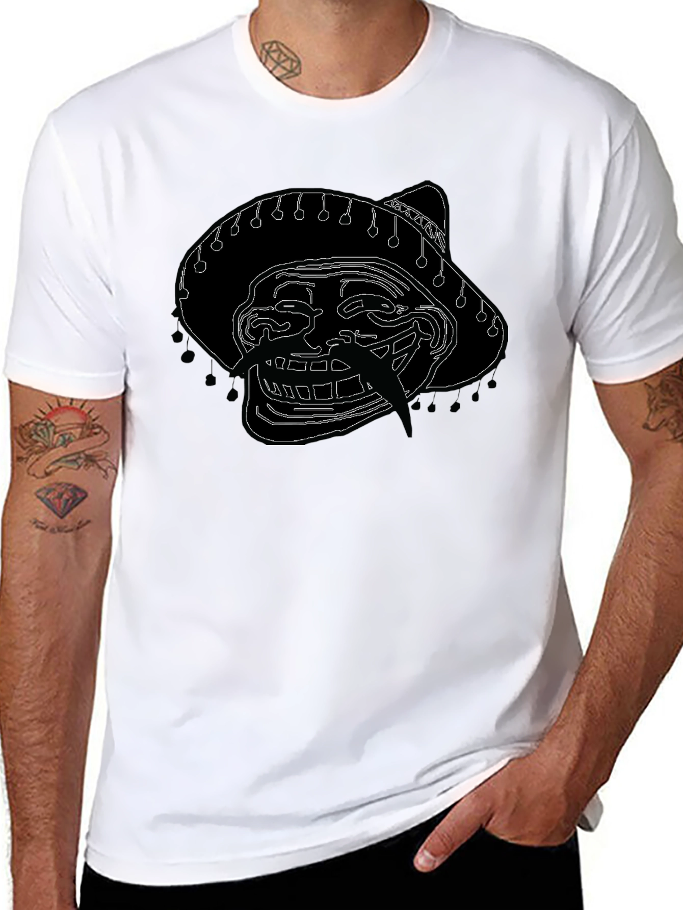 Troll Face Sombrero Graphic T-Shirt