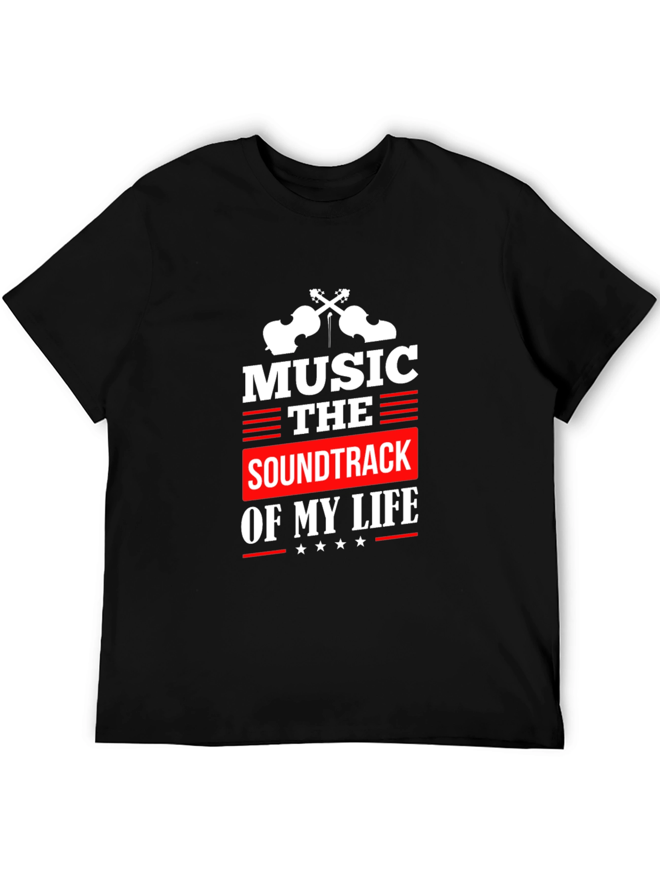 Music is the Soundtrack of My Life Black T-Shirt