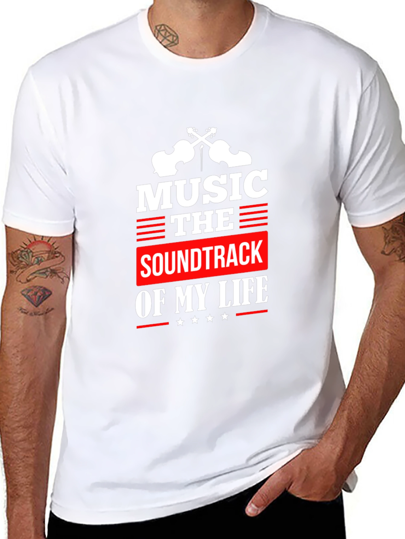 Music is the Soundtrack of My Life Black T-Shirt