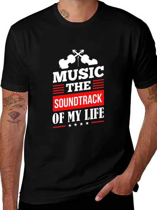 Music is the Soundtrack of My Life Black T-Shirt