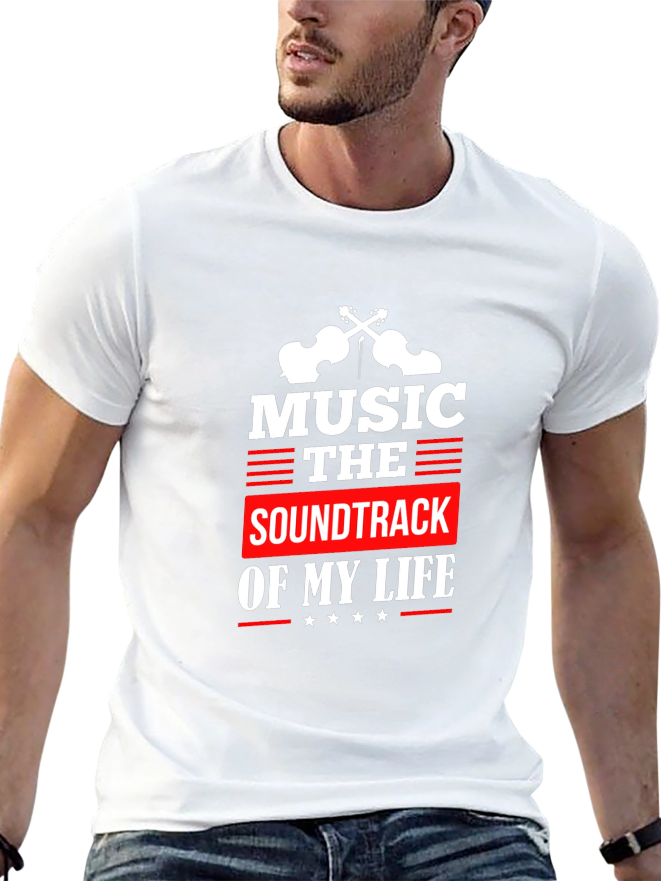 Music is the Soundtrack of My Life Black T-Shirt