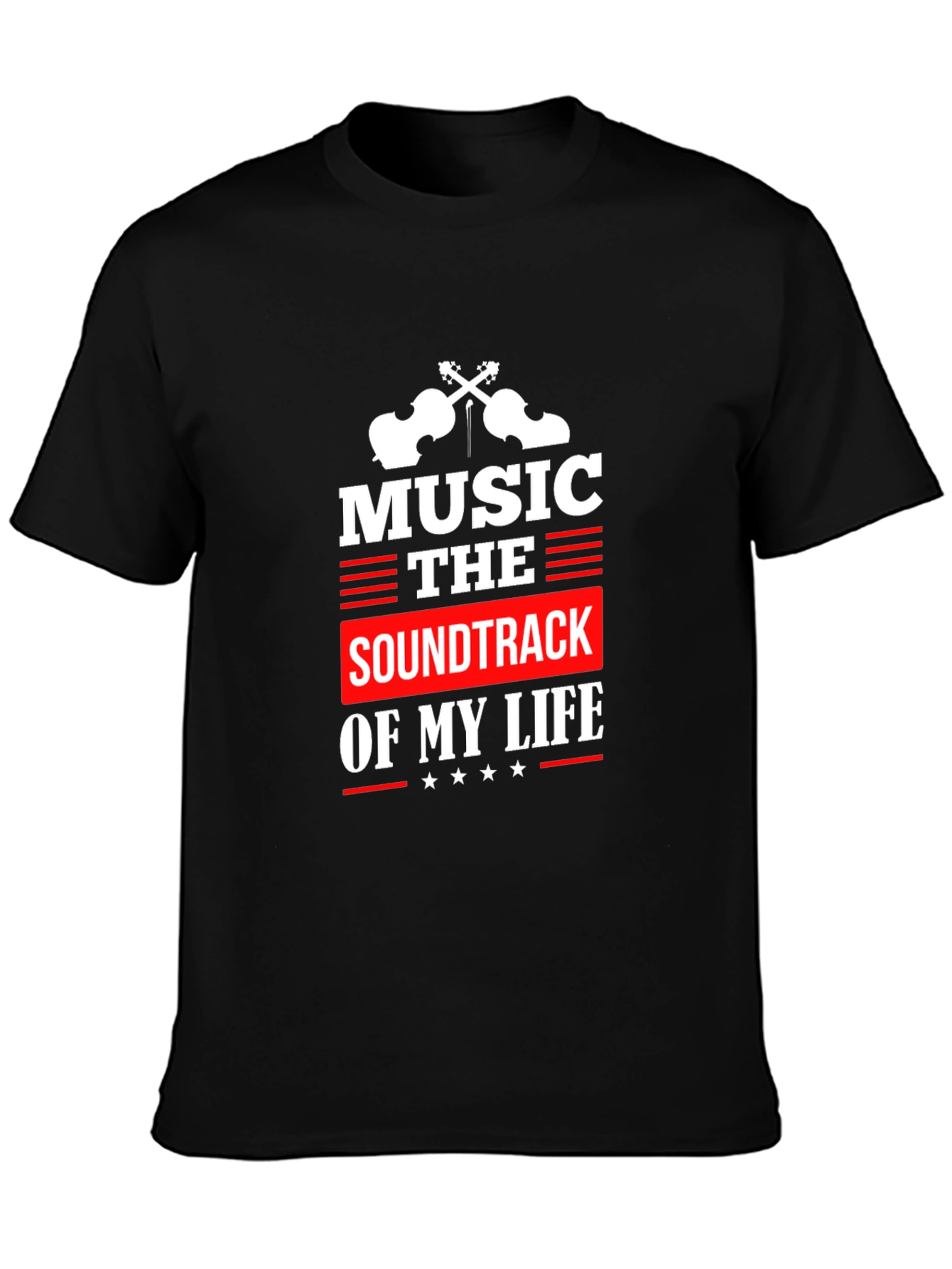 Music is the Soundtrack of My Life Black T-Shirt
