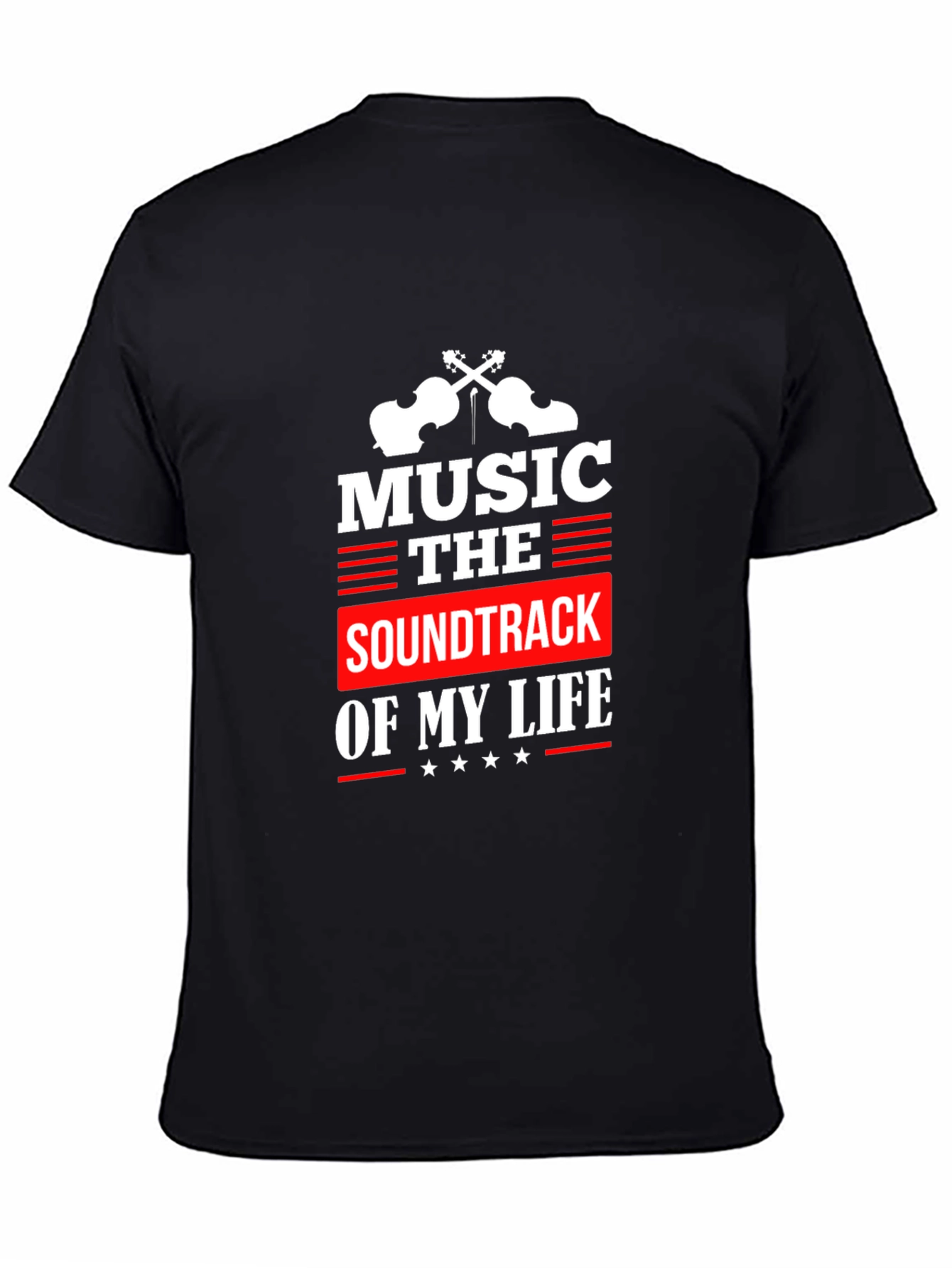 Music is the Soundtrack of My Life Black T-Shirt