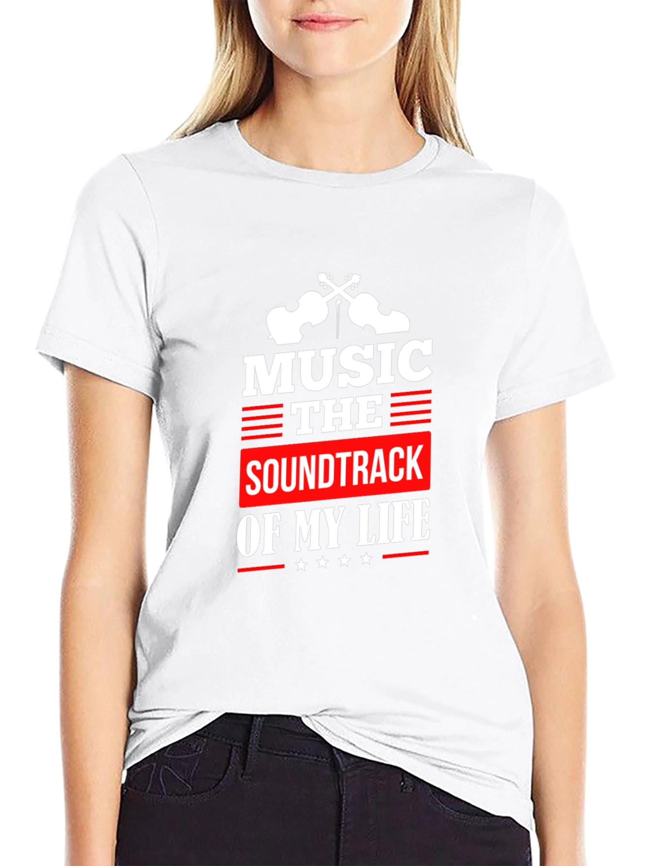 Music is the Soundtrack of My Life Black T-Shirt