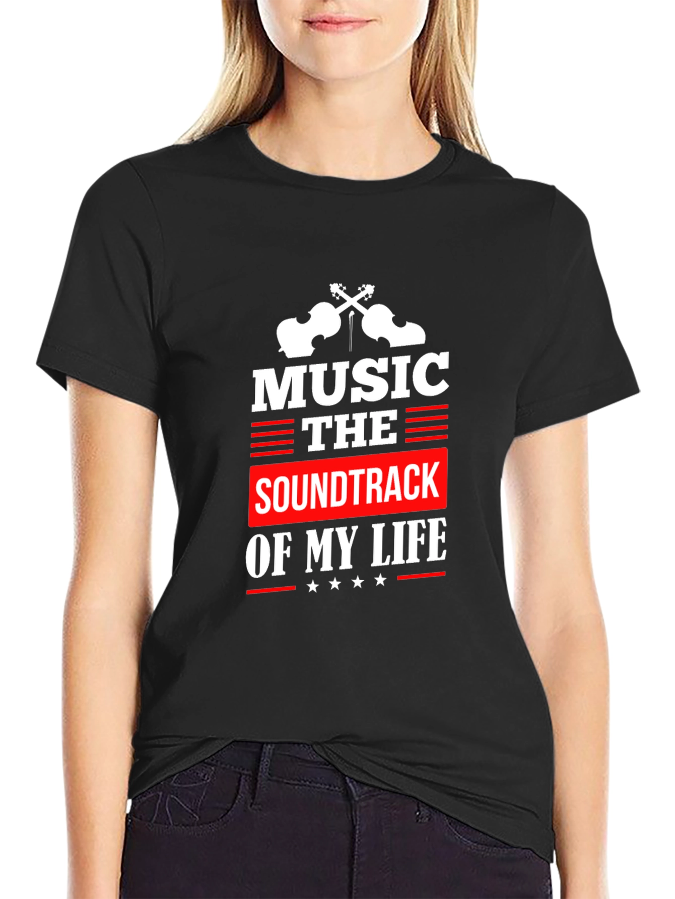 Music is the Soundtrack of My Life Black T-Shirt