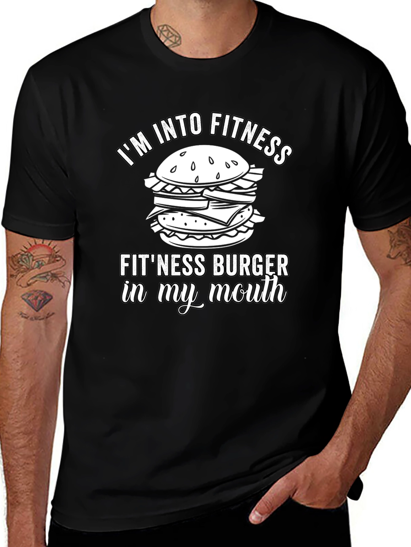 Fitness Burger T-Shirt - Funny Gym Workout Tee
