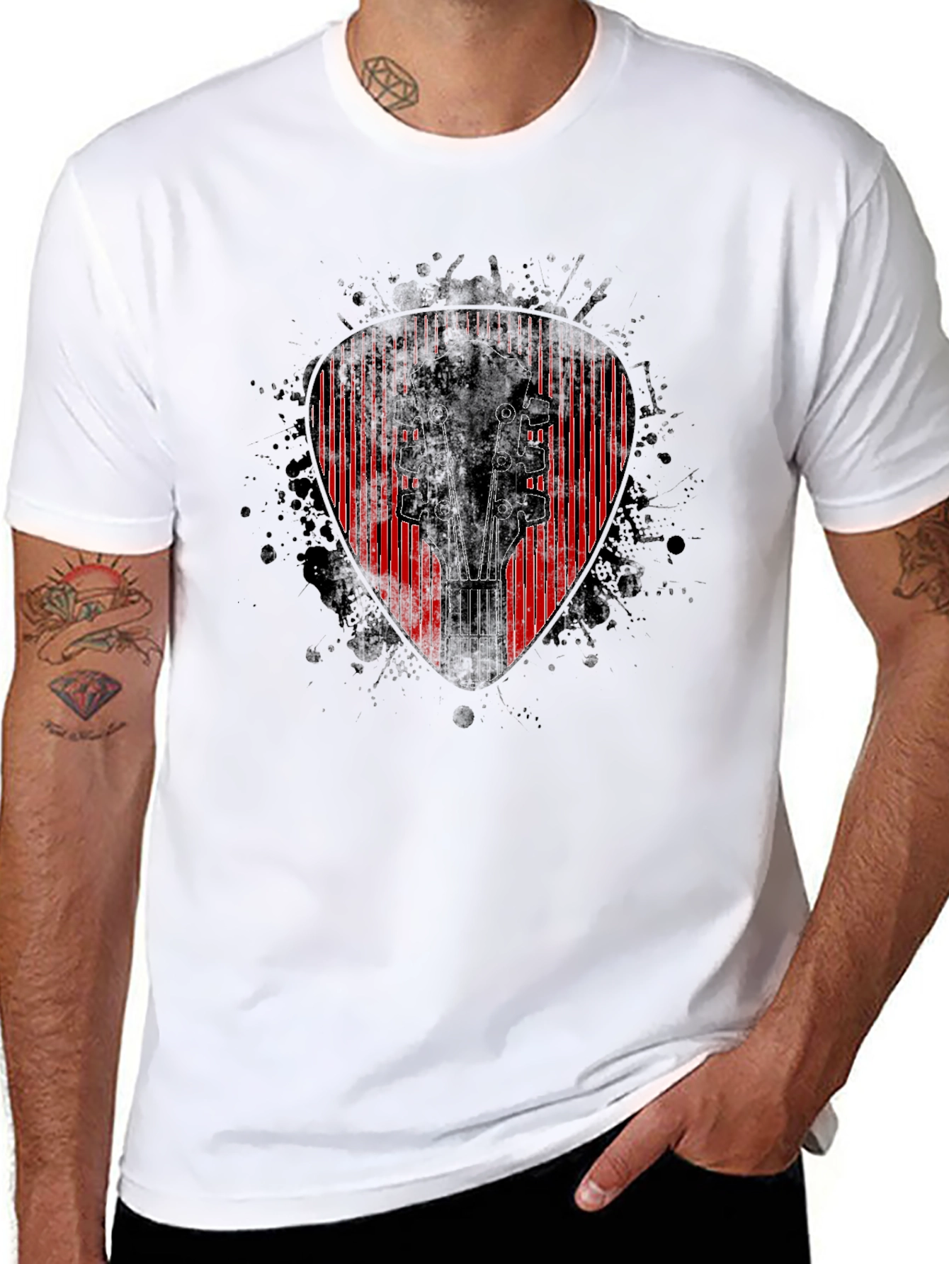 Guitar Pick Headstock Graphic T-Shirt
